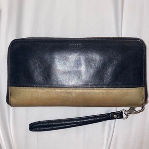 Real leather fossil wallet wristlet